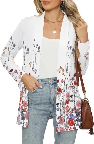 Micoson Long Sleeve Lightweight Thin 2025 Summer Cardigan for Women Casual Loose Fit Kimono Cover Up with Pockets