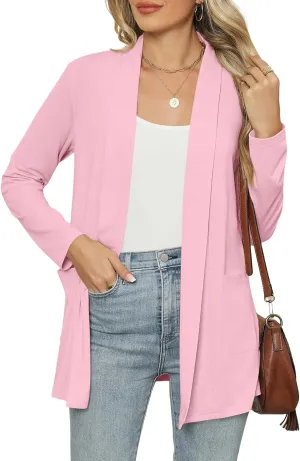 Micoson Long Sleeve Lightweight Thin 2025 Summer Cardigan for Women Casual Loose Fit Kimono Cover Up with Pockets