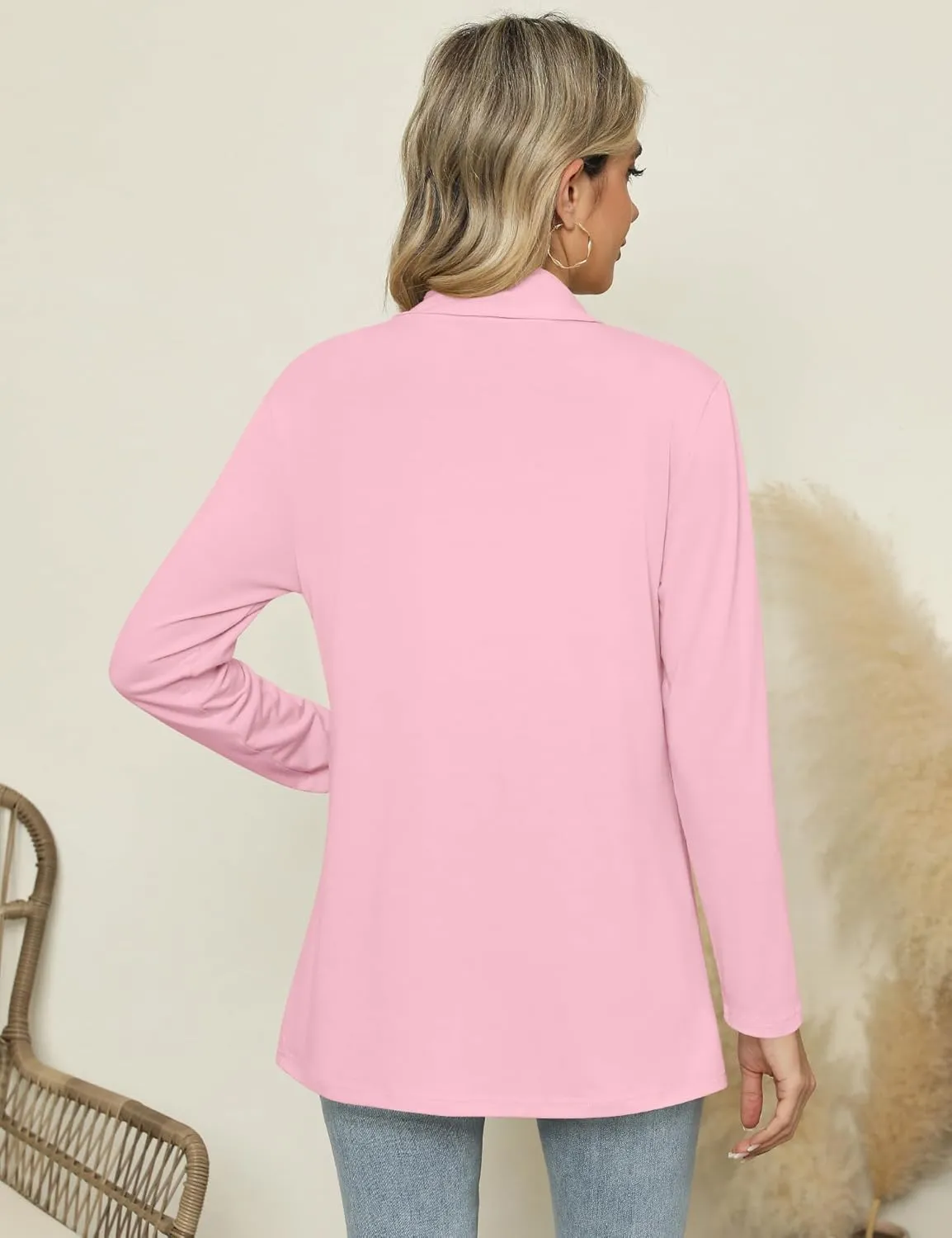 Micoson Long Sleeve Lightweight Thin 2025 Summer Cardigan for Women Casual Loose Fit Kimono Cover Up with Pockets