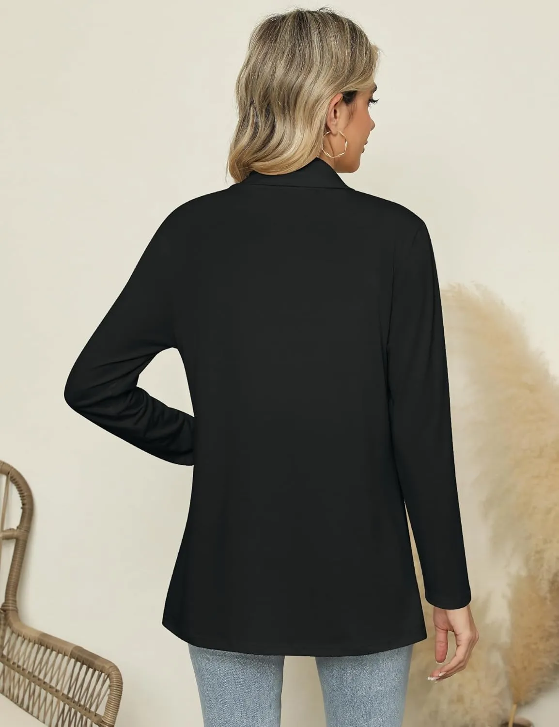 Micoson Long Sleeve Lightweight Thin 2025 Summer Cardigan for Women Casual Loose Fit Kimono Cover Up with Pockets