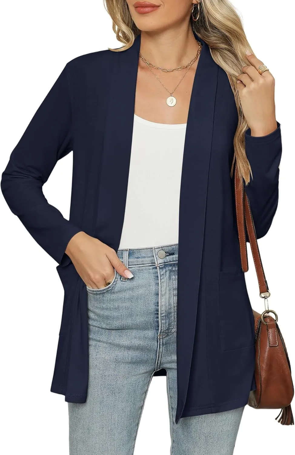 Micoson Long Sleeve Lightweight Thin 2025 Summer Cardigan for Women Casual Loose Fit Kimono Cover Up with Pockets