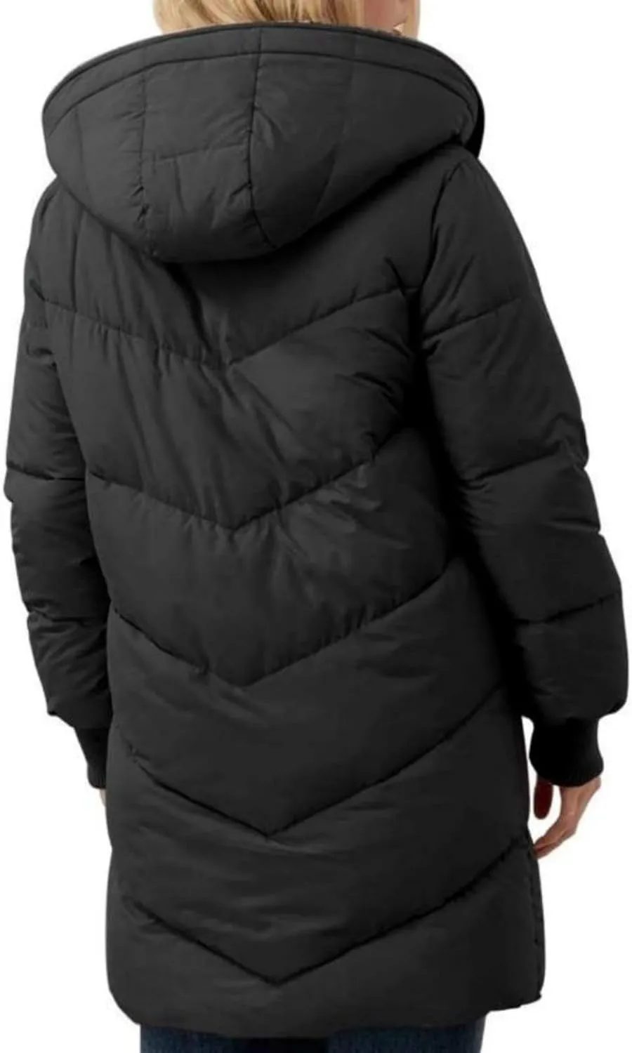 Mmoneyake Womens Winter Warm Coats Sherpa Fleece Lined Long Hooded Puffer Jacket Thickened Down Jacket Snow Parka Outwear