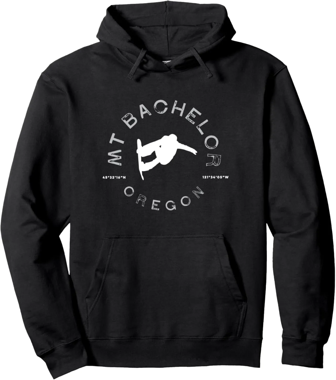 Mount Bachelor Oregon Graphic Vintage Snowboarding Pullover Hoodie