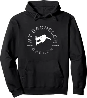 Mount Bachelor Oregon Graphic Vintage Snowboarding Pullover Hoodie