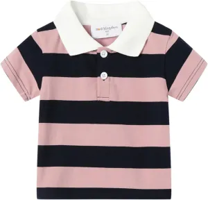 Mud Kingdom Boys Pique Polo Shirts for Toddler Short Sleeve Stripe Plain 1-9 Years