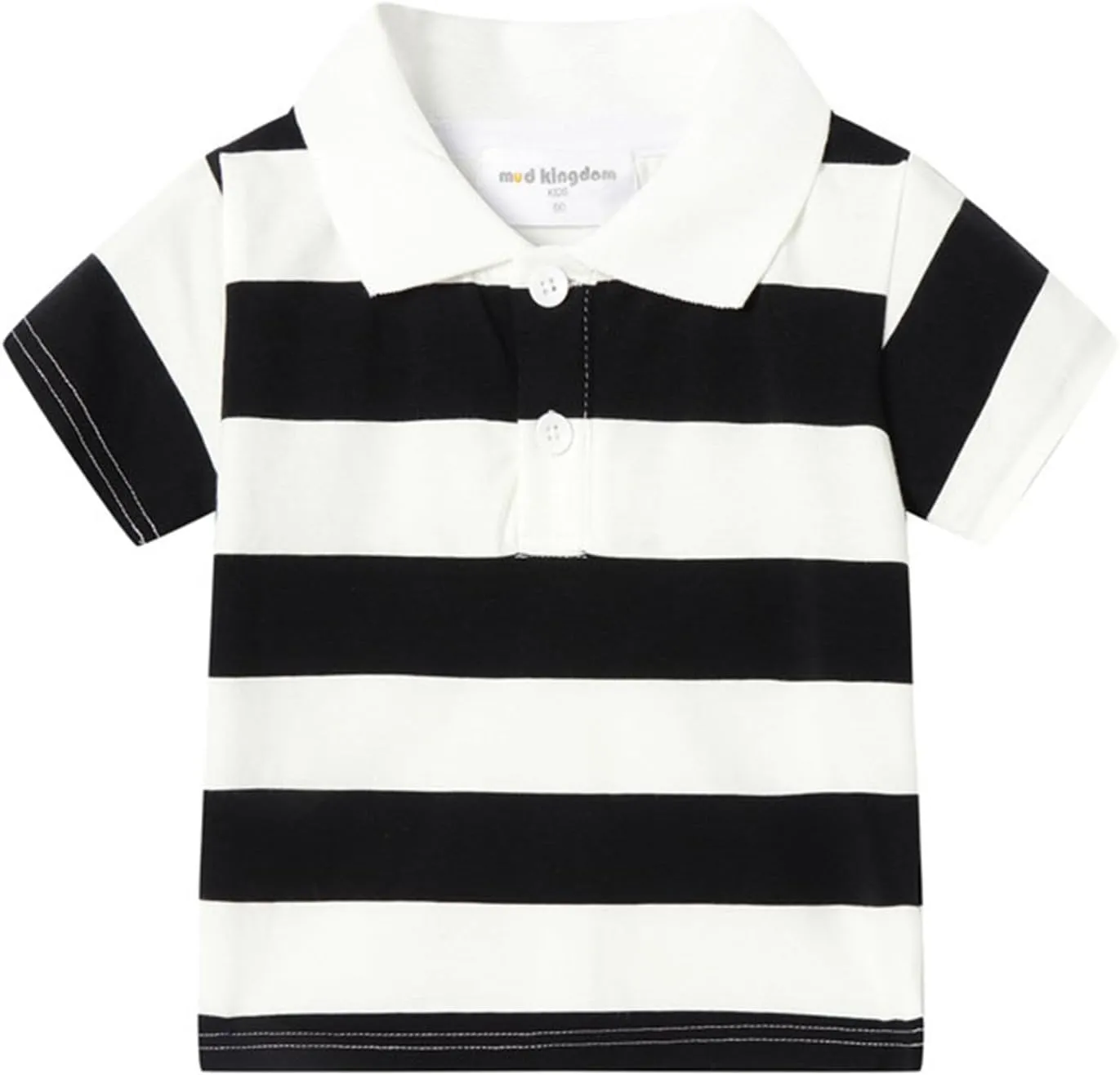 Mud Kingdom Boys Pique Polo Shirts for Toddler Short Sleeve Stripe Plain 1-9 Years
