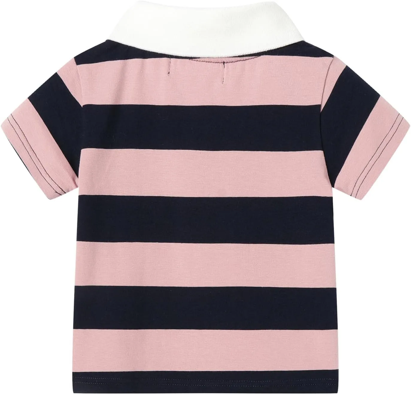 Mud Kingdom Boys Pique Polo Shirts for Toddler Short Sleeve Stripe Plain 1-9 Years