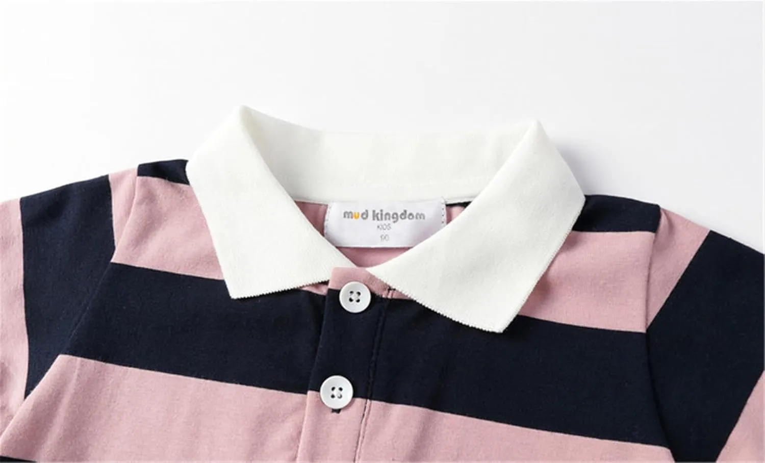 Mud Kingdom Boys Pique Polo Shirts for Toddler Short Sleeve Stripe Plain 1-9 Years