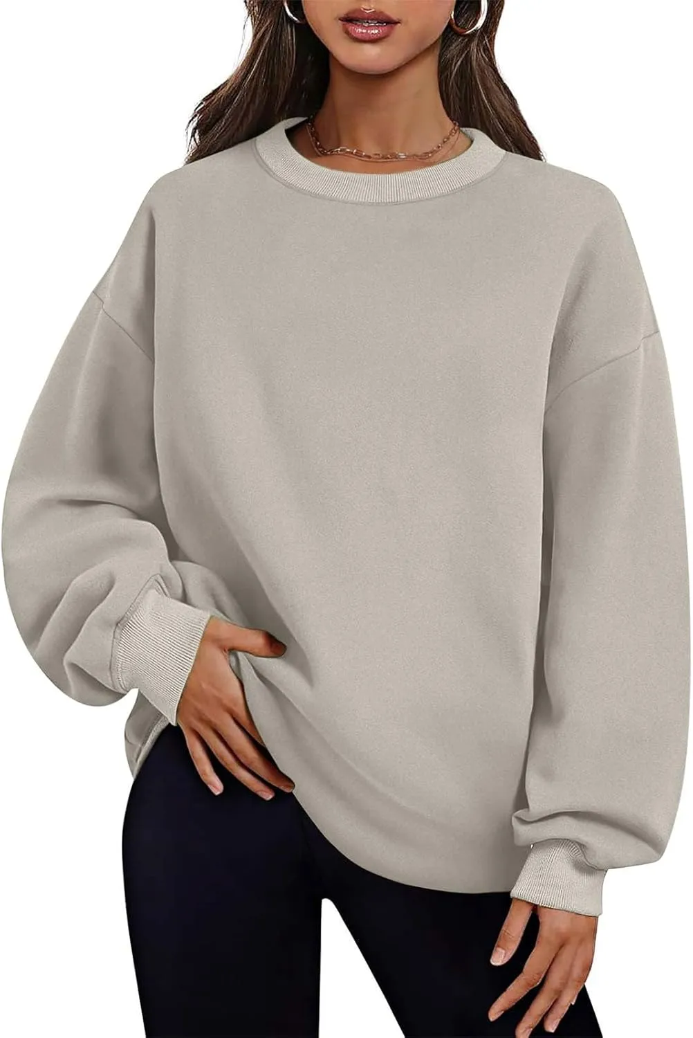 Oversized Crewneck Sweatshirts For Women Fleece Long Sleeve Pullover Tops Fall Fashion Outfits 2024 Winter Sweaters
