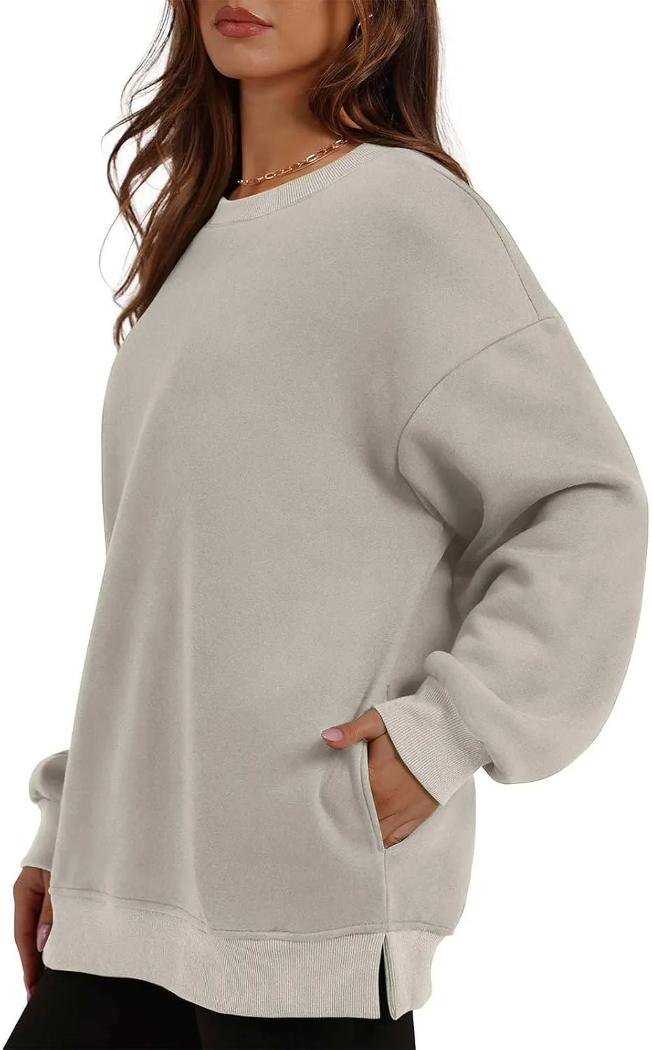 Oversized Crewneck Sweatshirts For Women Fleece Long Sleeve Pullover Tops Fall Fashion Outfits 2024 Winter Sweaters