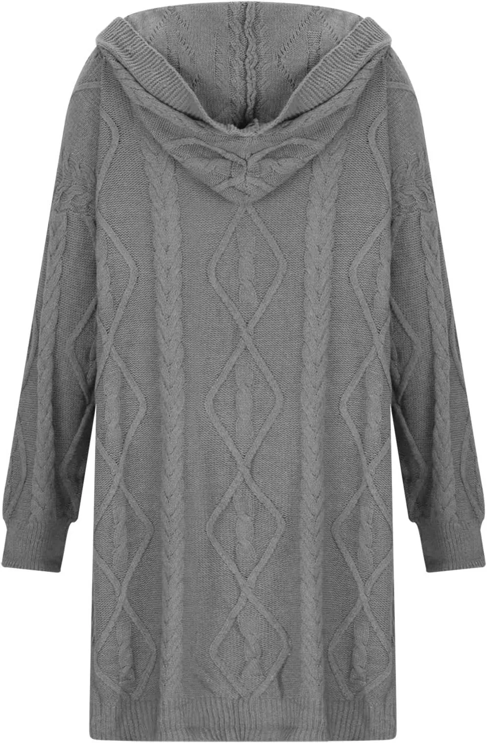 Oversized Hooded Cardigans for Women Cable Knit Sweaters Open Front Button Down Long Cardigans with Pockets