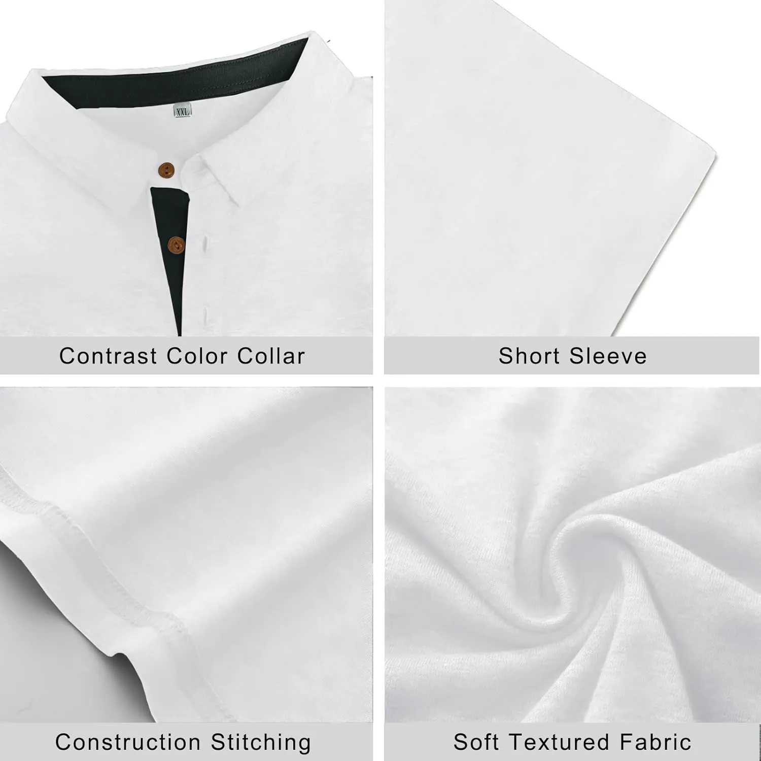 PEGENO Mens Polo Shirts Short Sleeve Casual Cotton Golf Shirts Performance Polo Shirts for Men