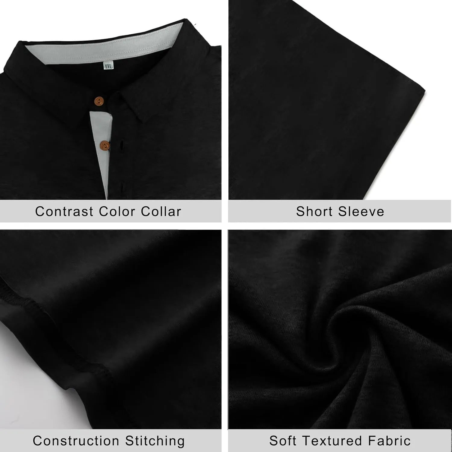 PEGENO Mens Polo Shirts Short Sleeve Casual Cotton Golf Shirts Performance Polo Shirts for Men
