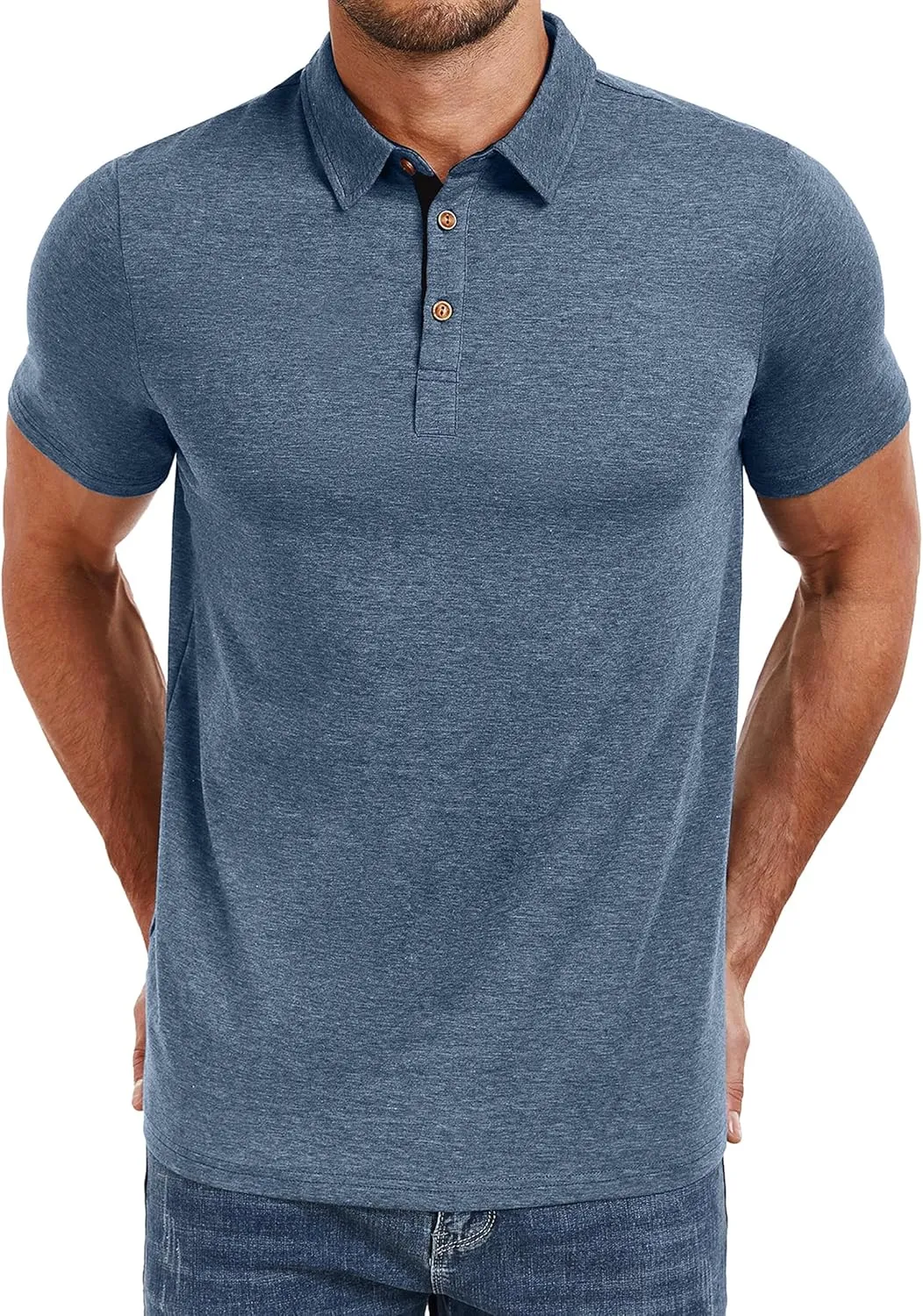 PEGENO Mens Polo Shirts Short Sleeve Casual Cotton Golf Shirts Performance Polo Shirts for Men