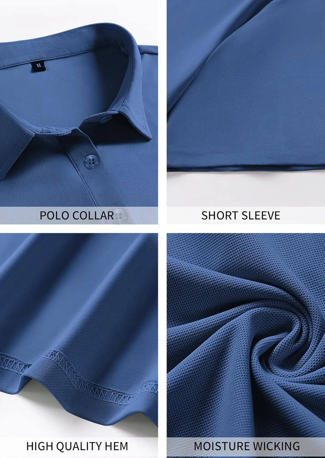 PEGENO Mens Polo Shirts Short Sleeve Golf Shirts Moisture Wicking Athletic Casual Polo Shirts