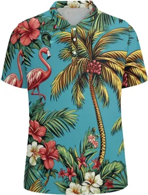 Polo Shirts for Men Dry Fit Hawaiian Graphics Golf Shirts Quick Dry Fun Tennis Short Sleeve Tees