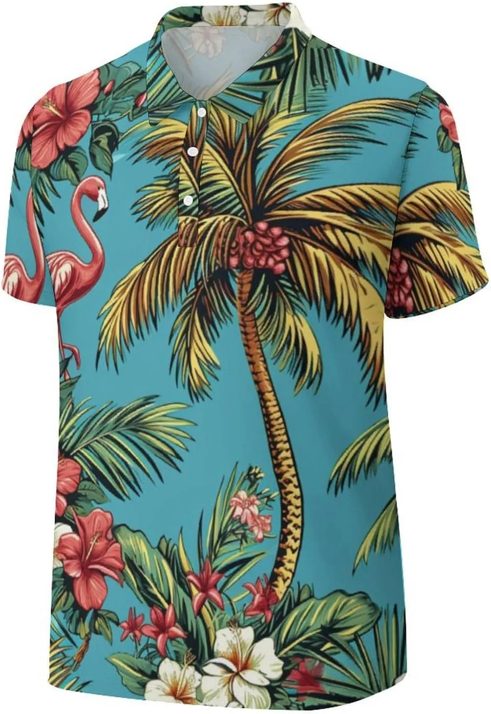 Polo Shirts for Men Dry Fit Hawaiian Graphics Golf Shirts Quick Dry Fun Tennis Short Sleeve Tees