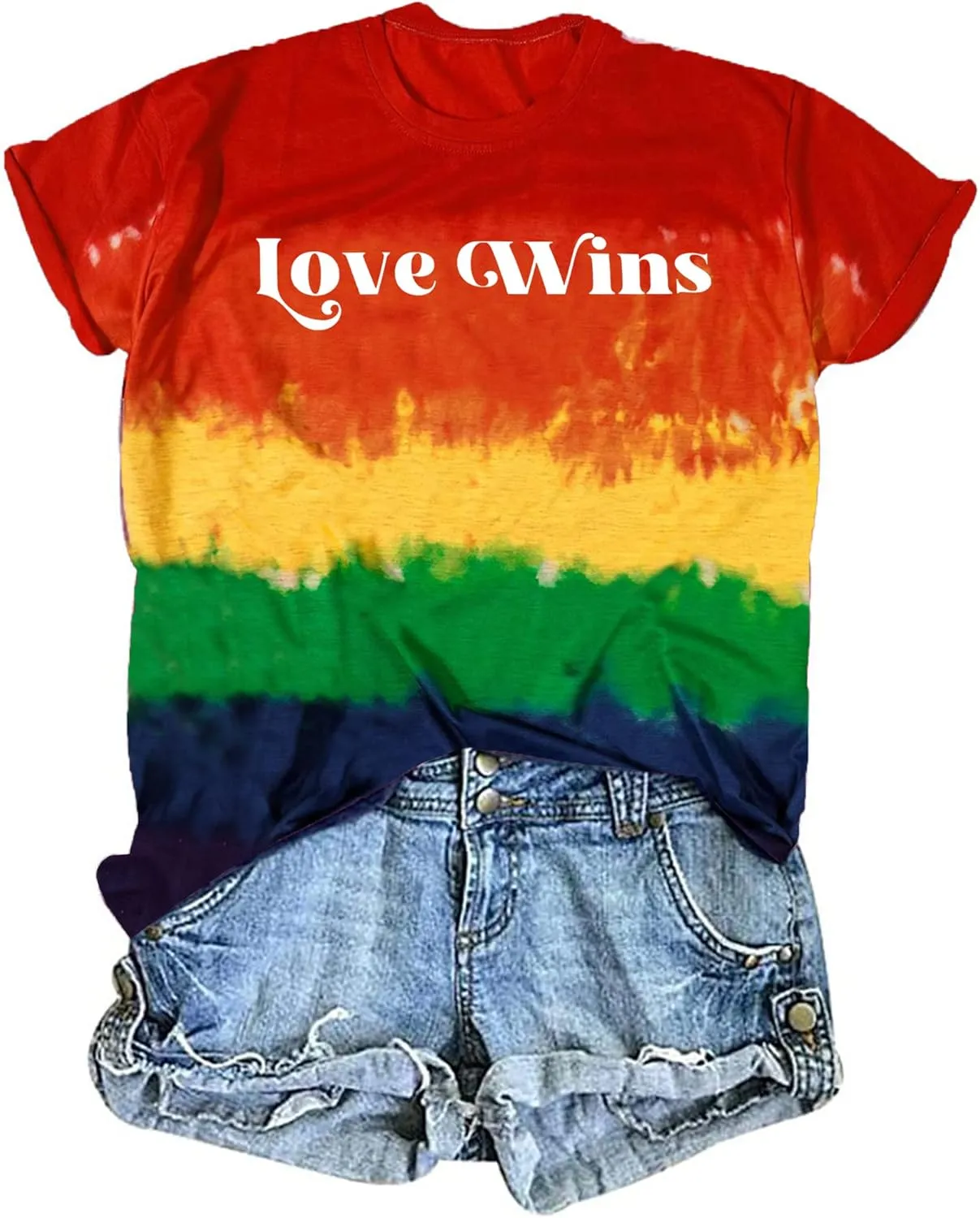 Pride T Shirts Women Rainbows Heart Graphic Tees Shirts LGBT Shirts Casual Short Sleeve Tops