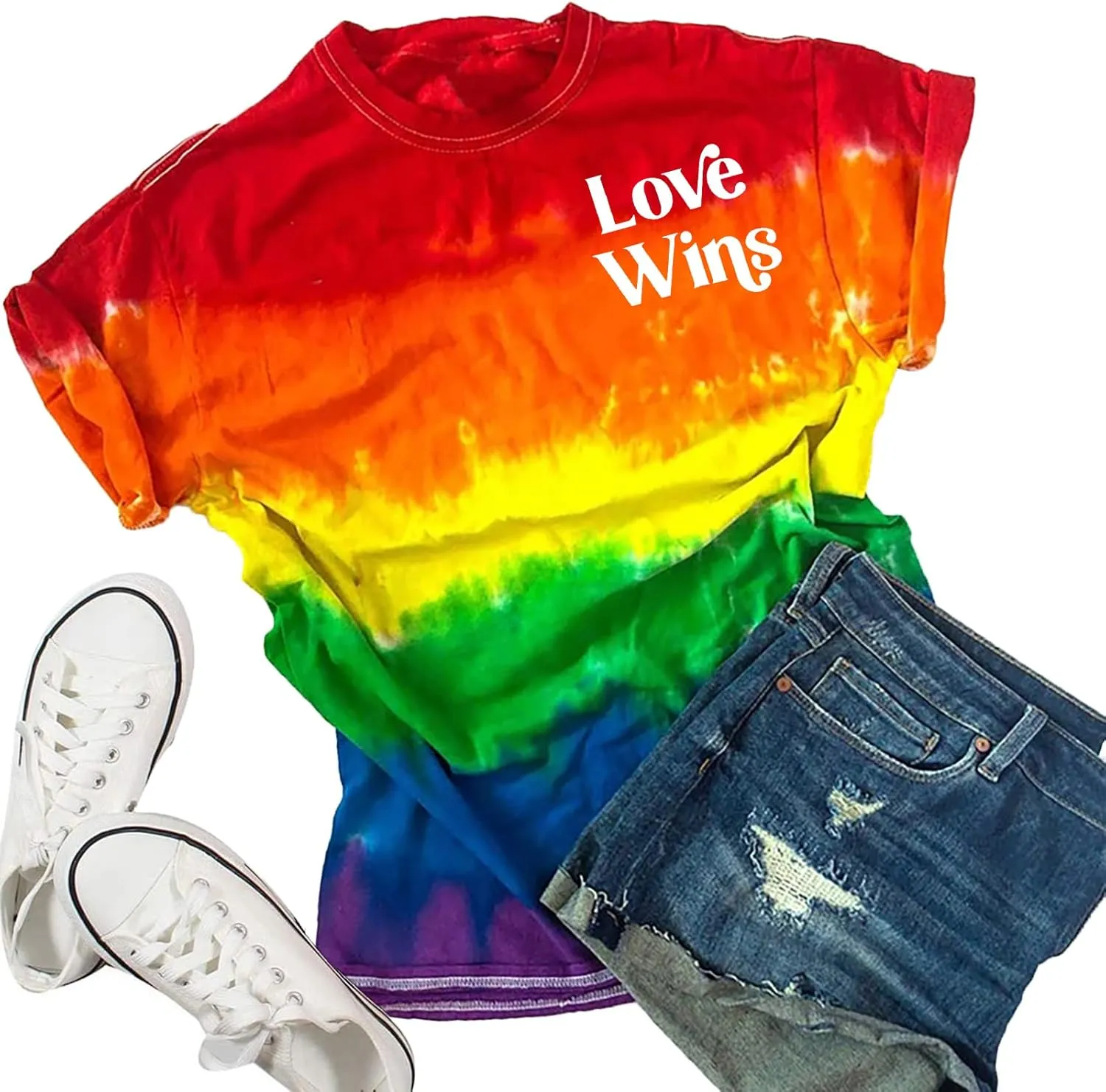 Pride T Shirts Women Rainbows Heart Graphic Tees Shirts LGBT Shirts Casual Short Sleeve Tops
