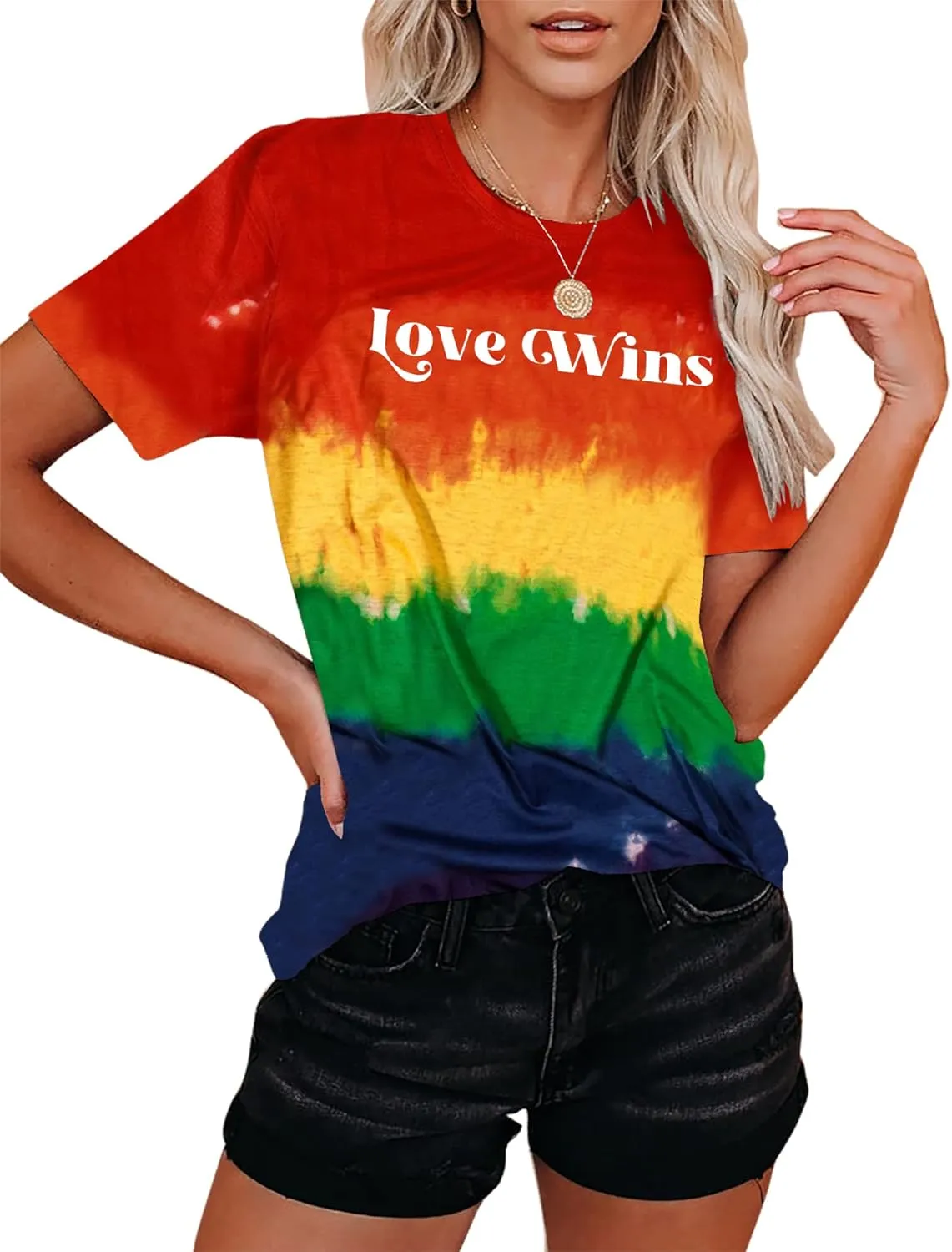 Pride T Shirts Women Rainbows Heart Graphic Tees Shirts LGBT Shirts Casual Short Sleeve Tops