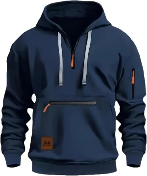 Quarter Zip Pullover Tactical Hoodies For Men Vintage Workout Hoodies With Pockets Military Tactical Sweatshirt