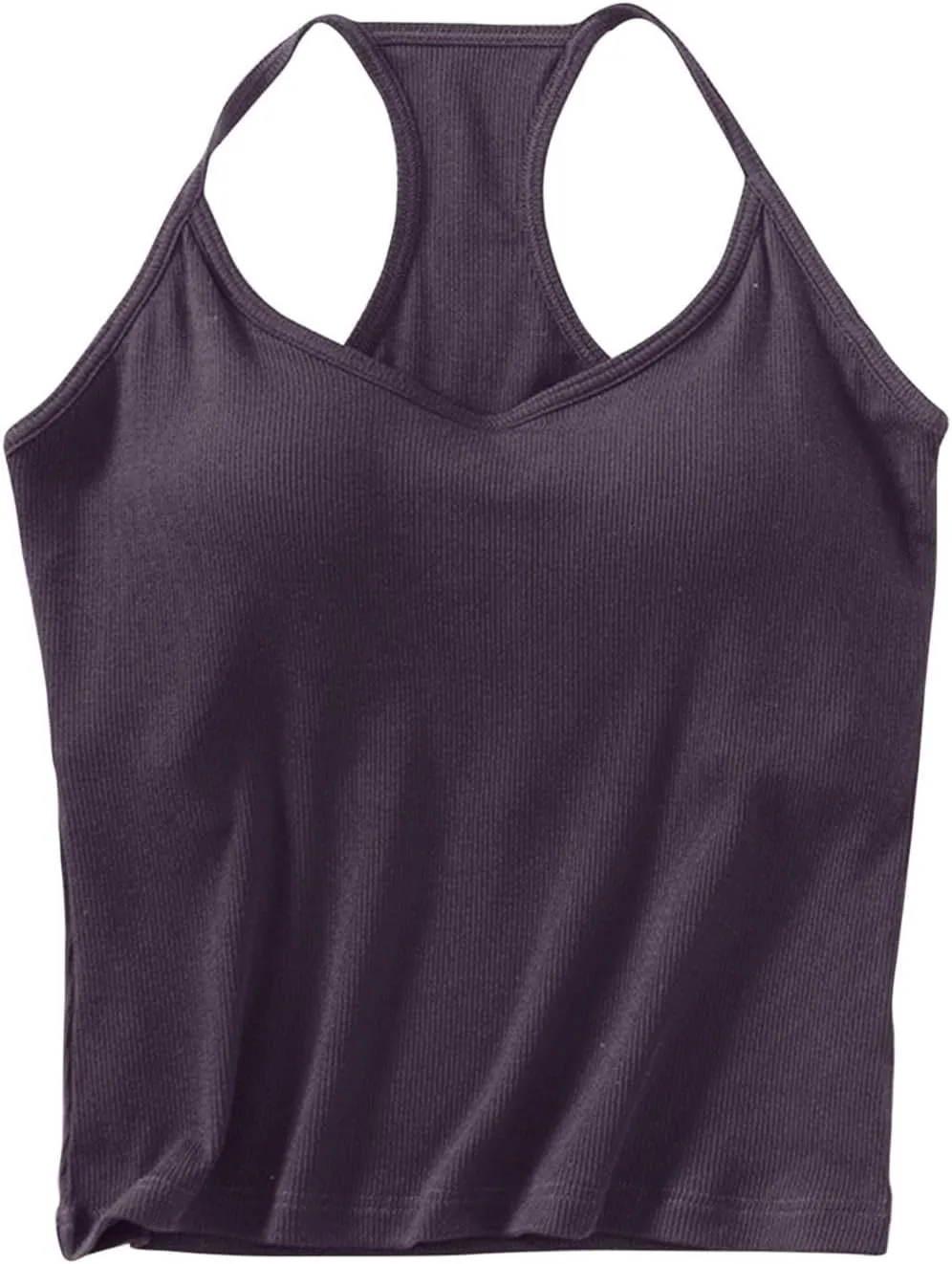 Racerback Tank Top for Women Shelf Bra Yoga Tops Summer Cami Shirt Basic Athletic Camisole with Built in Bras
