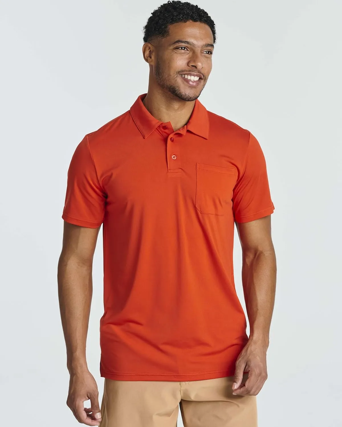 Real Essentials 3 Pack: Men's Short Sleeve Pocket Polo Shirt Dry-Fit Performance Tactical Golf (Available in Big & Tall)
