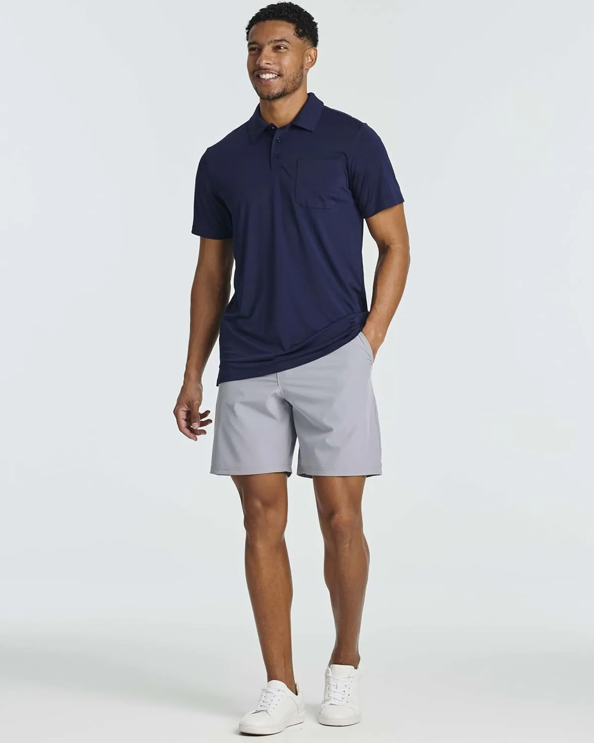 Real Essentials 3 Pack: Men's Short Sleeve Pocket Polo Shirt Dry-Fit Performance Tactical Golf (Available in Big & Tall)