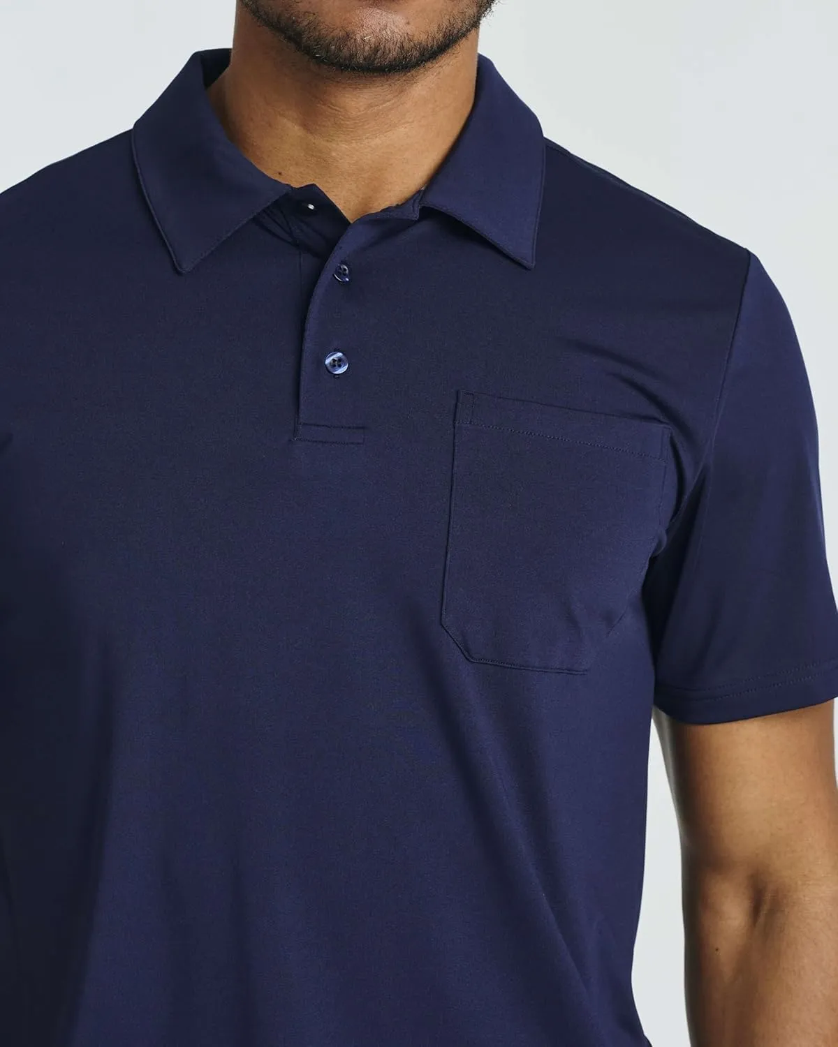 Real Essentials 3 Pack: Men's Short Sleeve Pocket Polo Shirt Dry-Fit Performance Tactical Golf (Available in Big & Tall)