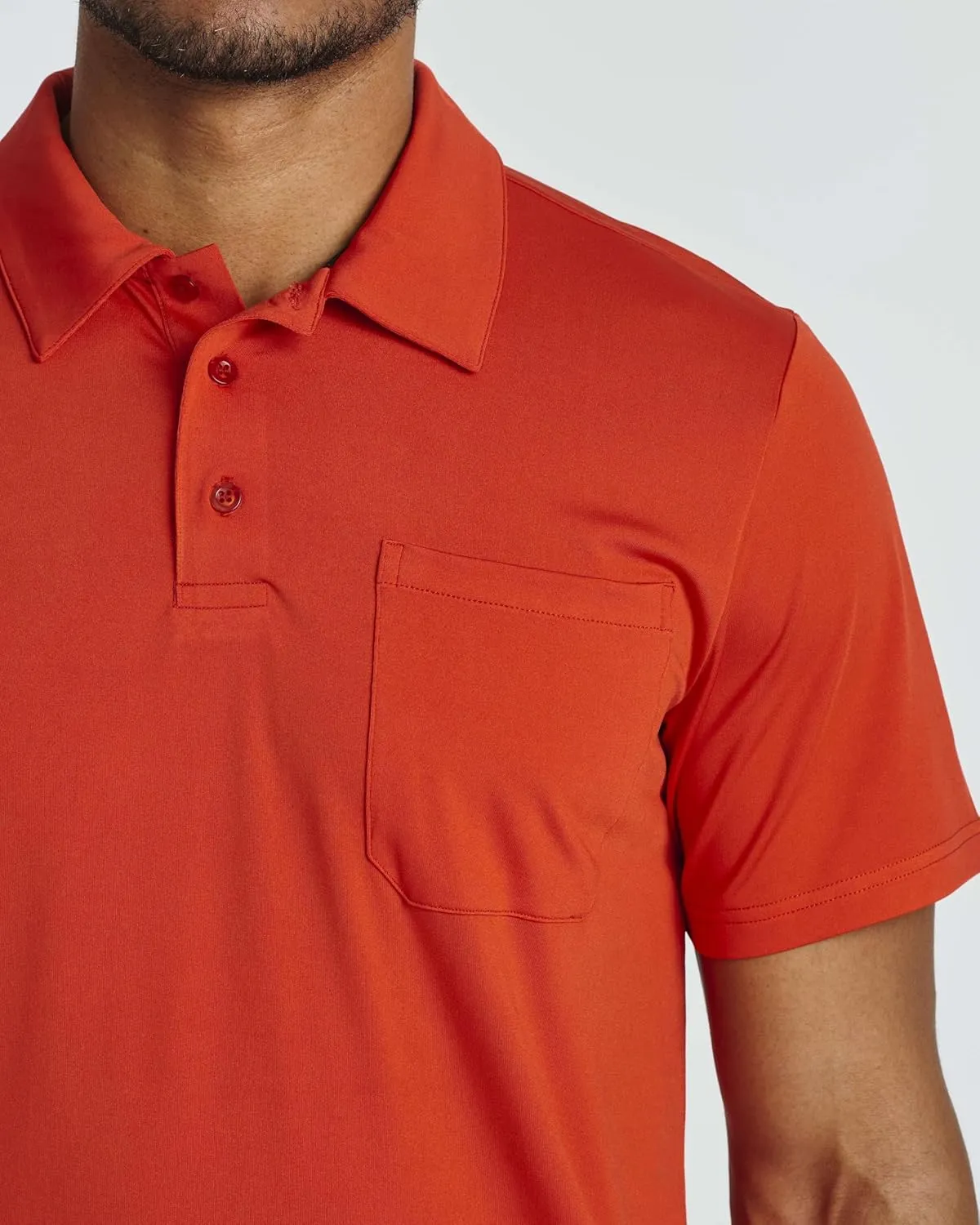 Real Essentials 3 Pack: Men's Short Sleeve Pocket Polo Shirt Dry-Fit Performance Tactical Golf (Available in Big & Tall)