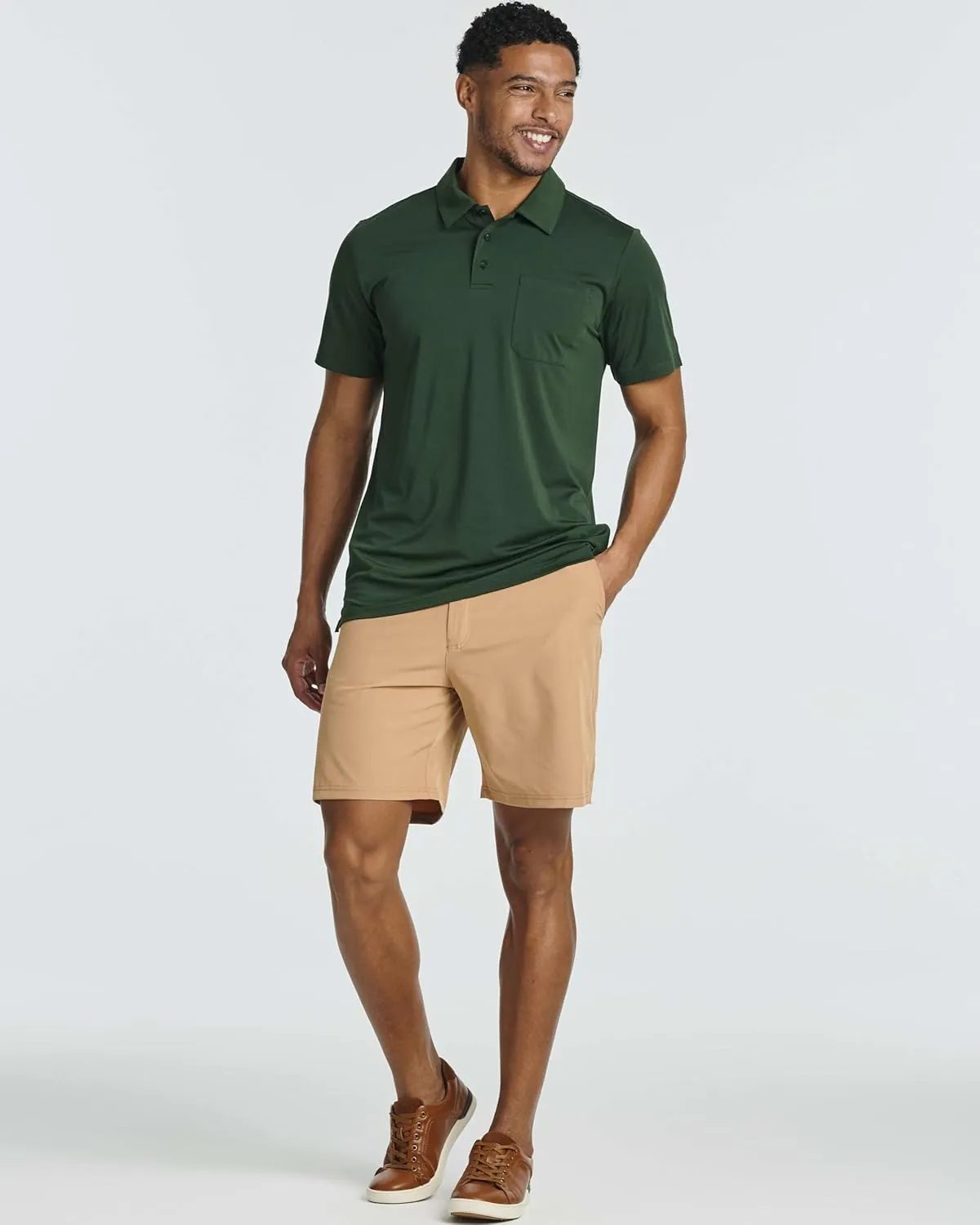 Real Essentials 3 Pack: Men's Short Sleeve Pocket Polo Shirt Dry-Fit Performance Tactical Golf (Available in Big & Tall)