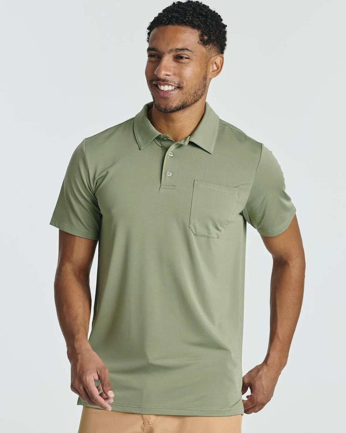 Real Essentials 3 Pack: Men's Short Sleeve Pocket Polo Shirt Dry-Fit Performance Tactical Golf (Available in Big & Tall)