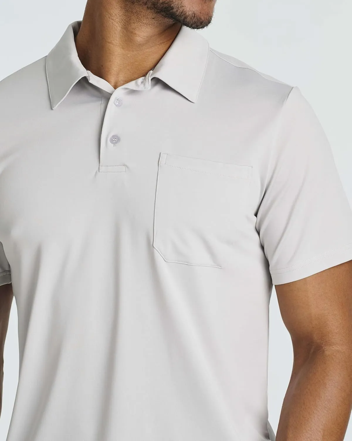 Real Essentials 3 Pack: Men's Short Sleeve Pocket Polo Shirt Dry-Fit Performance Tactical Golf (Available in Big & Tall)