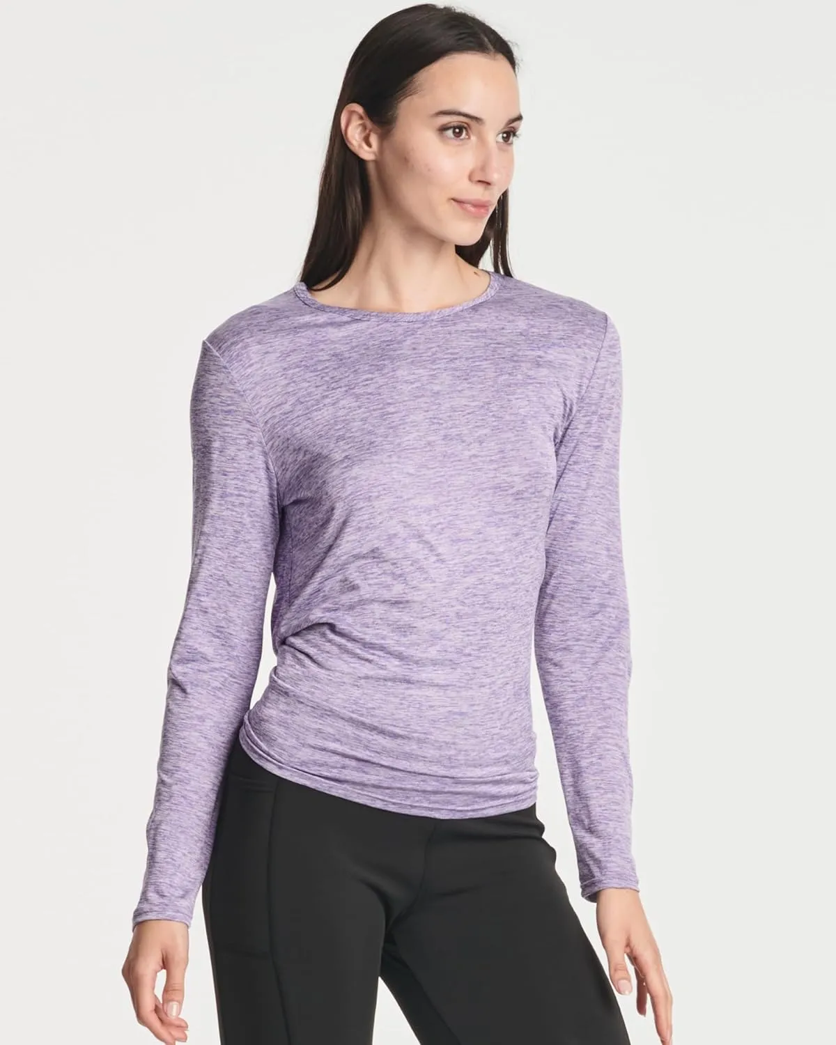 Real Essentials 4 Pack: Women's Dry-Fit Long-Sleeve Tie Back Athletic Workout T-Shirt (Available in Plus Size)