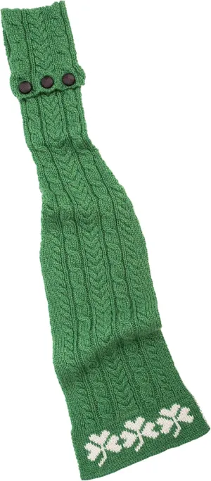 SAOL - Women - Aran Loop Scarf featuring Shamrock Pattern - 100% Merino Wool