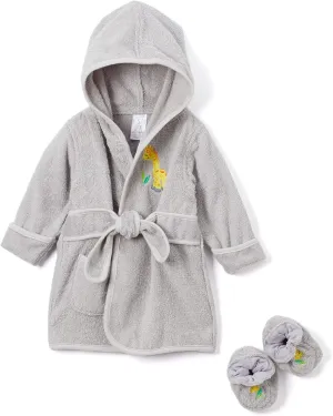 Spasilk 100% Cotton Hooded Terry Bathrobe with Booties Baby One Size Gifts — Shower