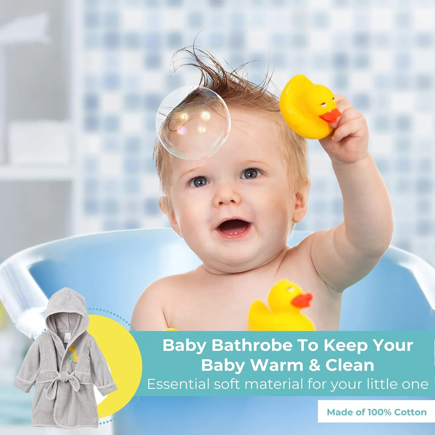 Spasilk 100% Cotton Hooded Terry Bathrobe with Booties Baby One Size Gifts — Shower