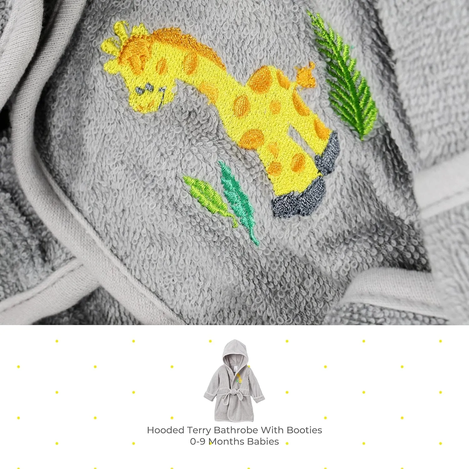 Spasilk 100% Cotton Hooded Terry Bathrobe with Booties Baby One Size Gifts — Shower