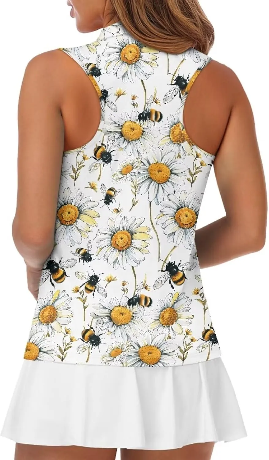 Suobstales Sleeveless Golf Polo Shirts for Women Quick Dry Collared Polo Shirts Athletic Tank Tops Lightweight Tennis Shirts