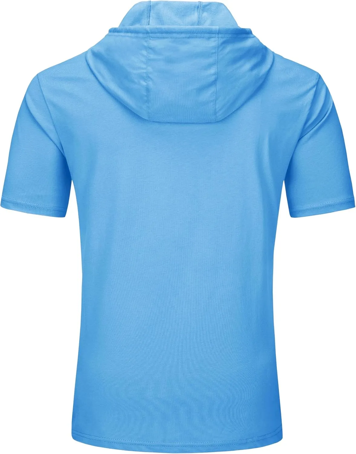 TACVASEN Short Sleeve Hoodies for Men Cotton Hoodies Summer Sweatshirt Lightweight Breathable Workout Shirts Pullover