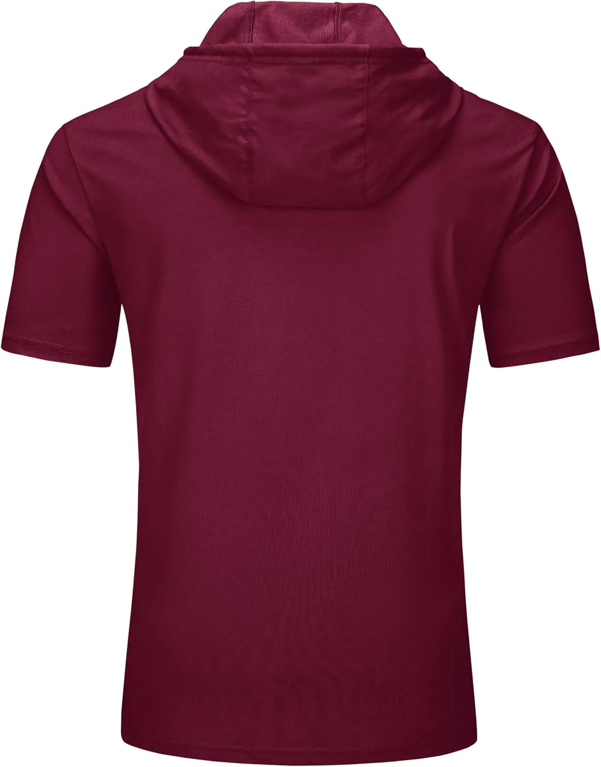 TACVASEN Short Sleeve Hoodies for Men Cotton Hoodies Summer Sweatshirt Lightweight Breathable Workout Shirts Pullover