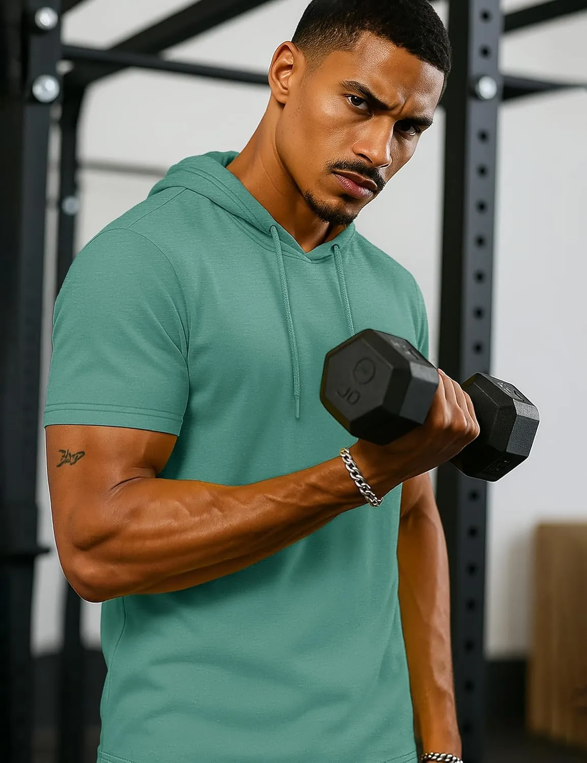 TACVASEN Short Sleeve Hoodies for Men Cotton Hoodies Summer Sweatshirt Lightweight Breathable Workout Shirts Pullover