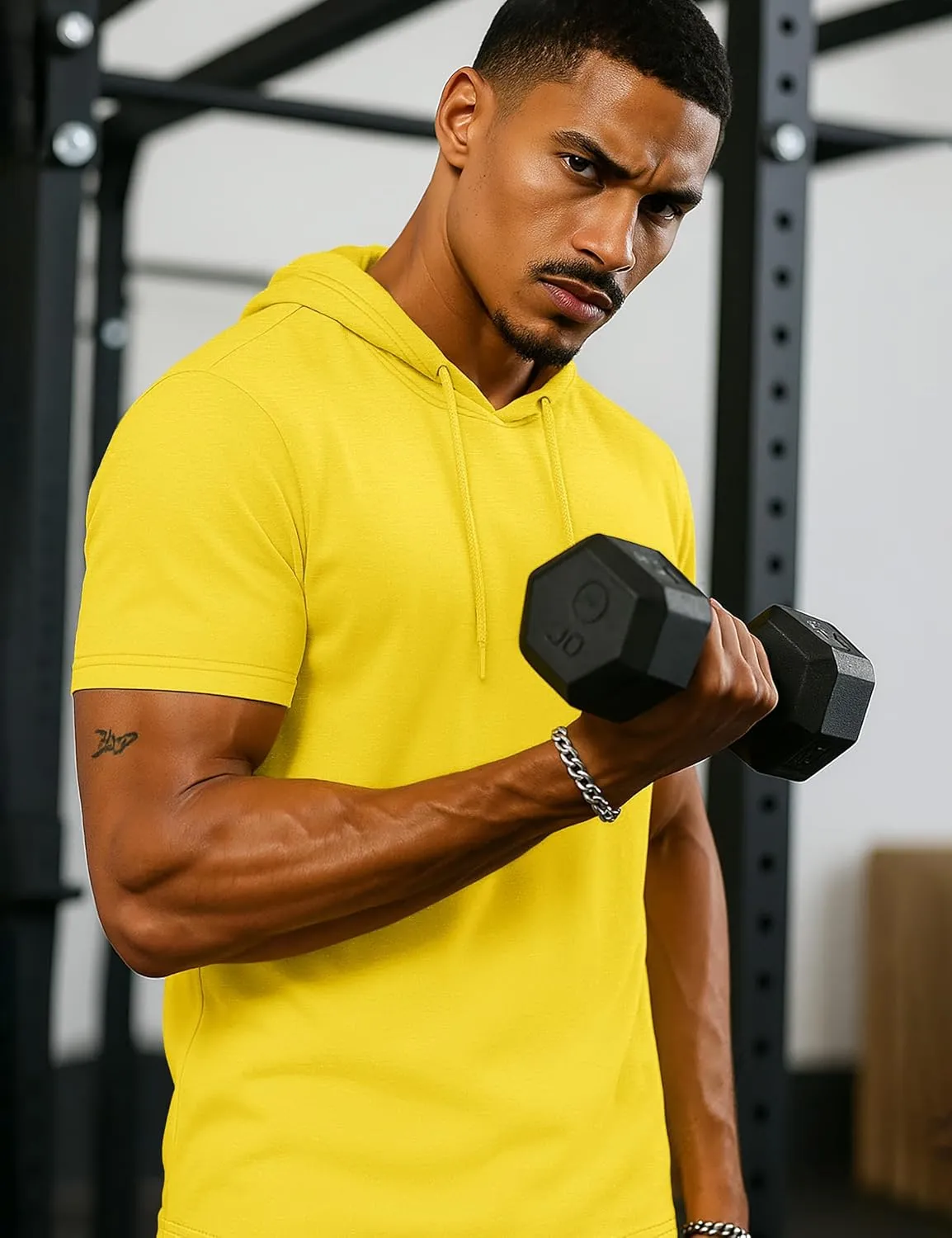 TACVASEN Short Sleeve Hoodies for Men Cotton Hoodies Summer Sweatshirt Lightweight Breathable Workout Shirts Pullover