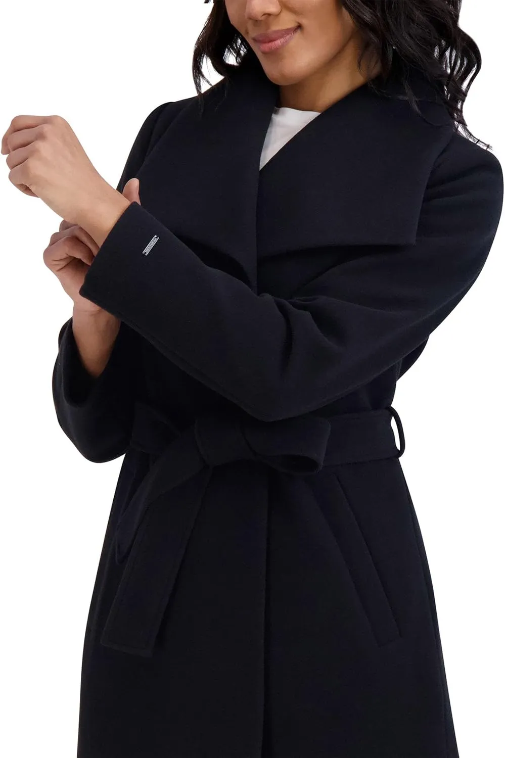 TAHARI Women's Peacoat Lapel Collar Belted Trench Coat