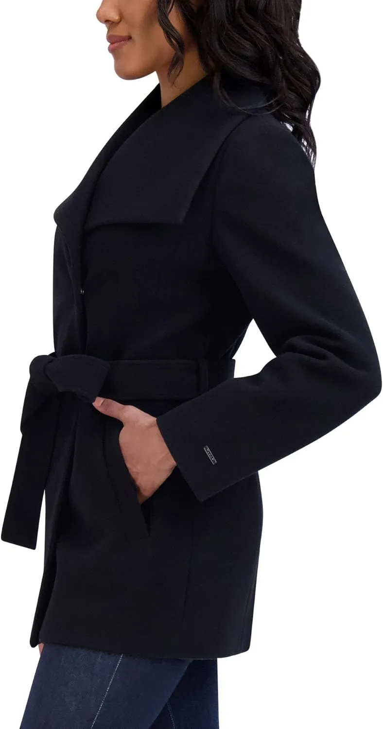 TAHARI Women's Peacoat Lapel Collar Belted Trench Coat