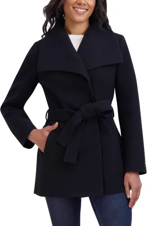 TAHARI Women's Peacoat Lapel Collar Belted Trench Coat