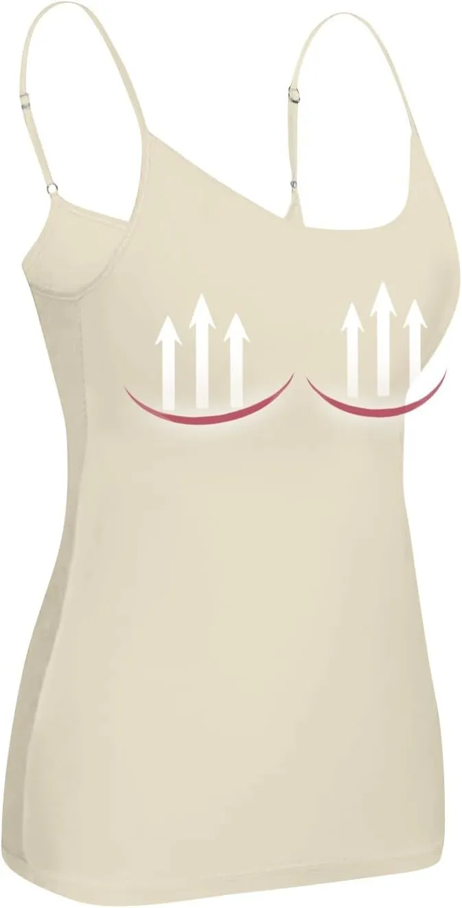Tank Top with Built in Bra Camisoles for Women for Under Clothes Spaghetti Strap Cami 2025 Summer Clothes
