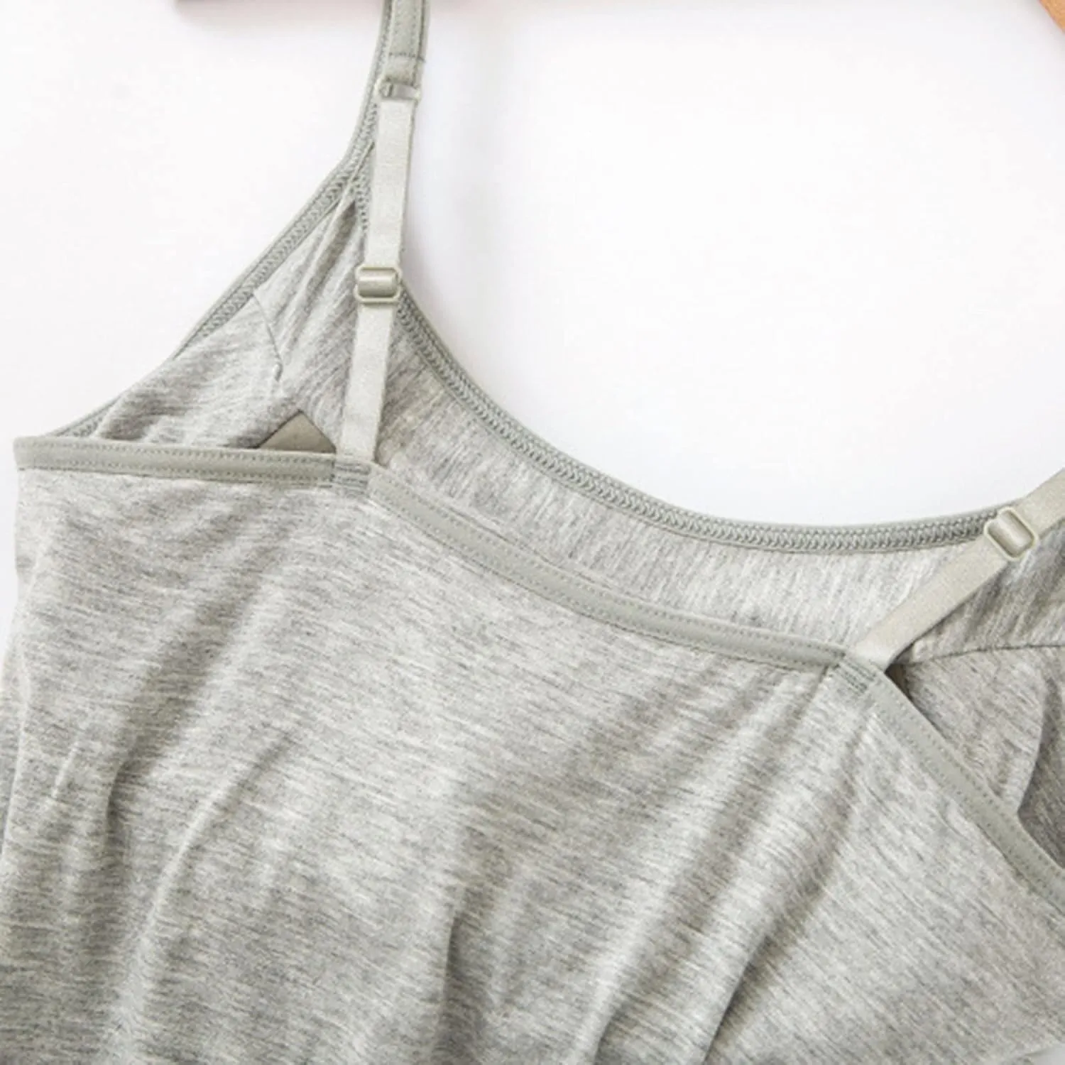 Tank Tops for Women Built in Bra Adjustable Spaghetti Strap Summer Sexy Back Cross Outfits Workout Layering Camisole
