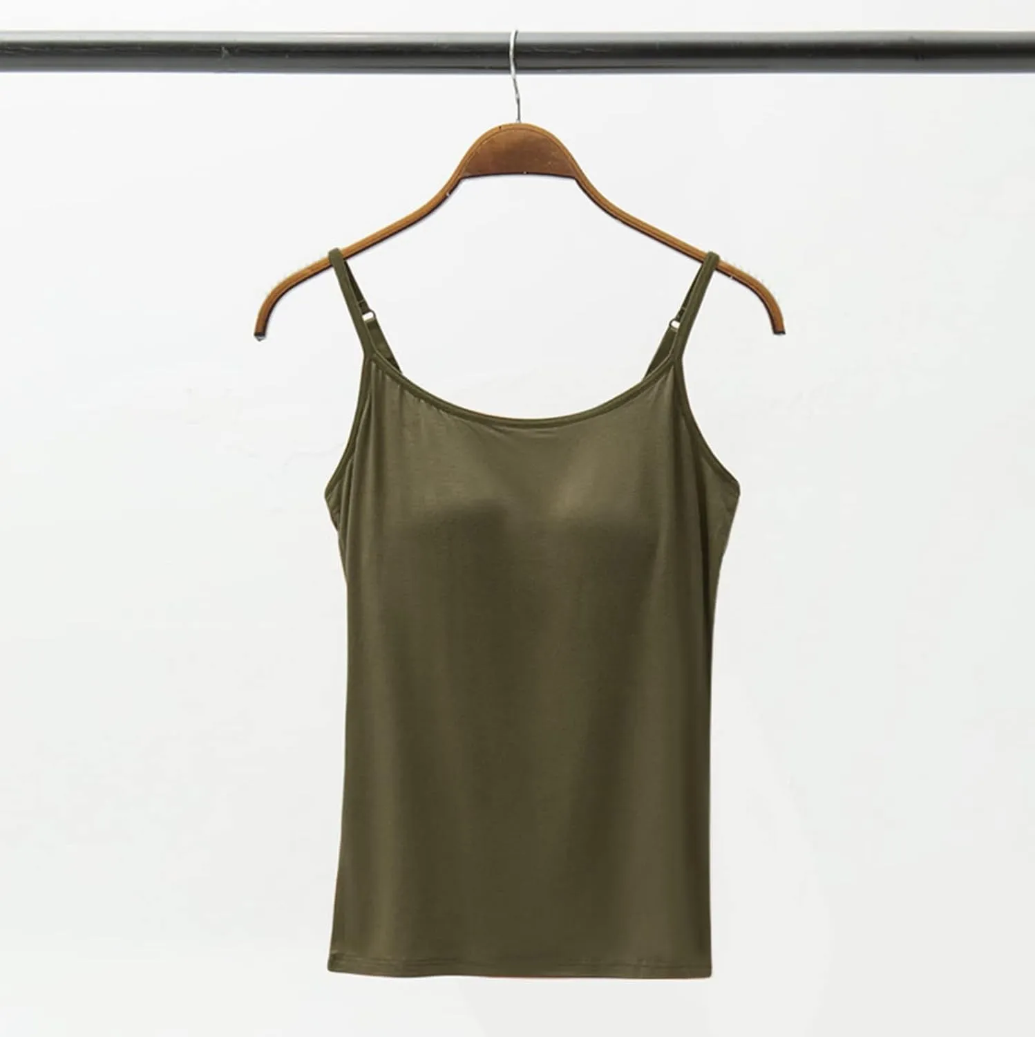 Tank Tops for Women Built in Bra Adjustable Spaghetti Strap Summer Sexy Back Cross Outfits Workout Layering Camisole