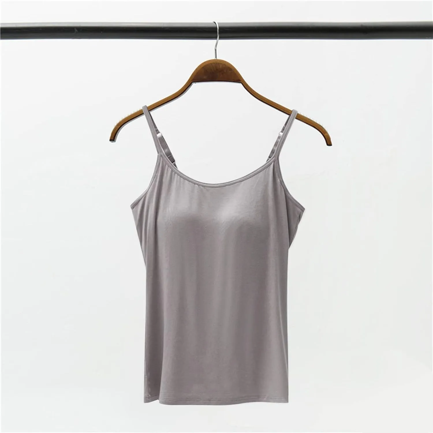 Tank Tops for Women Built in Bra Adjustable Spaghetti Strap Summer Sexy Back Cross Outfits Workout Layering Camisole